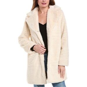 Jason Wu Ivory Cream Faux Fur Midi Luxury Coat Jacket - Size M - NWT